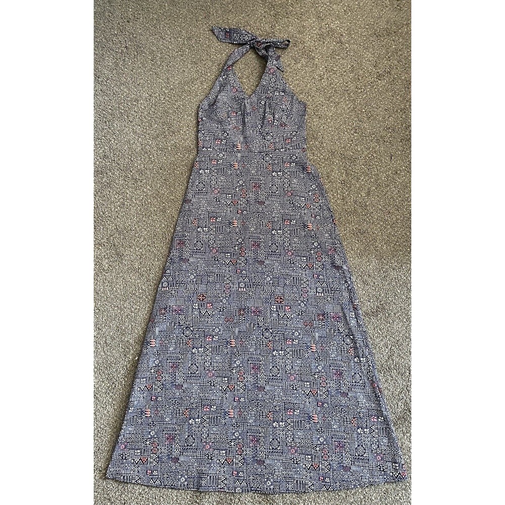 Tori Richard size 8 Halter Maxi Dress Multicolor Printed Sexy Vacation